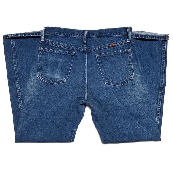 VINTAGE 80s Rustler Distressed Dark Wash Jeans - Picture 6 of 10